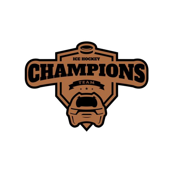 Champions Team Ice Hockey logo template Miniatura