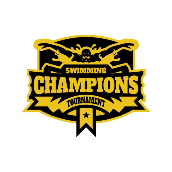 Champions Swimming Tournament logo template Miniatura